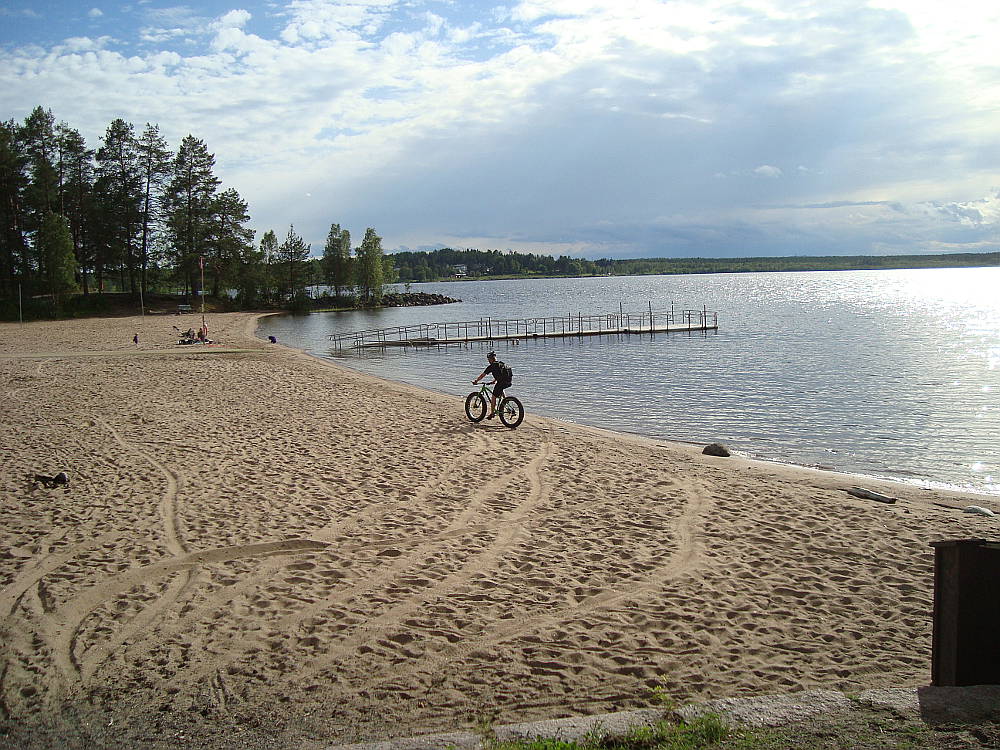 Fat biking on the beach, Lulea, Sweden